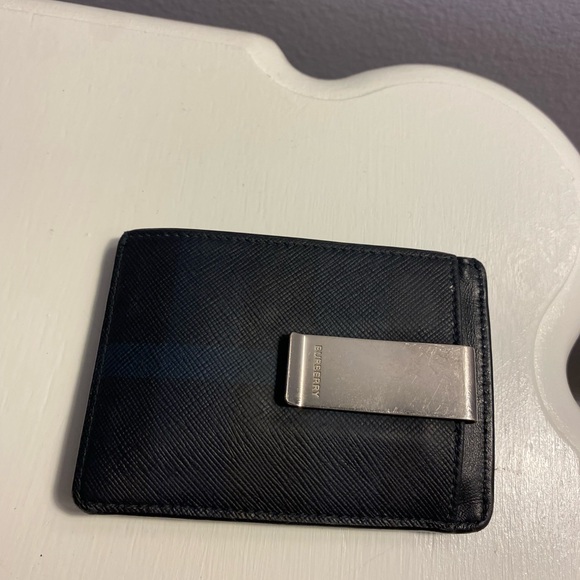 Burberry Black Leather Money Clip Wallet - Picture 3 of 5